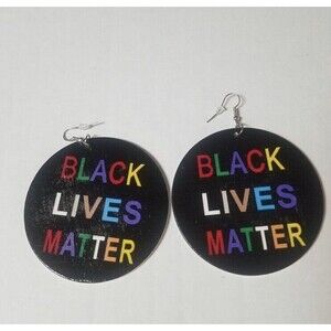 Black Lives Matter Fashion Jewelry Multicolor Earrings Circle Brand New